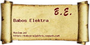 Babos Elektra névjegykártya